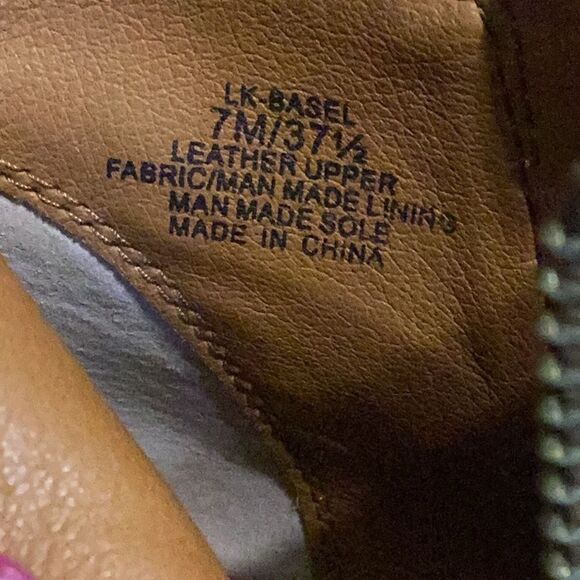 Lucky Brand Basel Leopard Printed Leather Side Zip Block Heel Ankle Booties Sz 7 - Picture 4 of 9